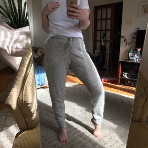 Gray knit sweats